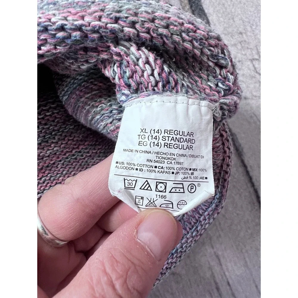 Old Navy Kids Girls XL 14‎ Multicolored Striped Knit Sweater 100% Cotton